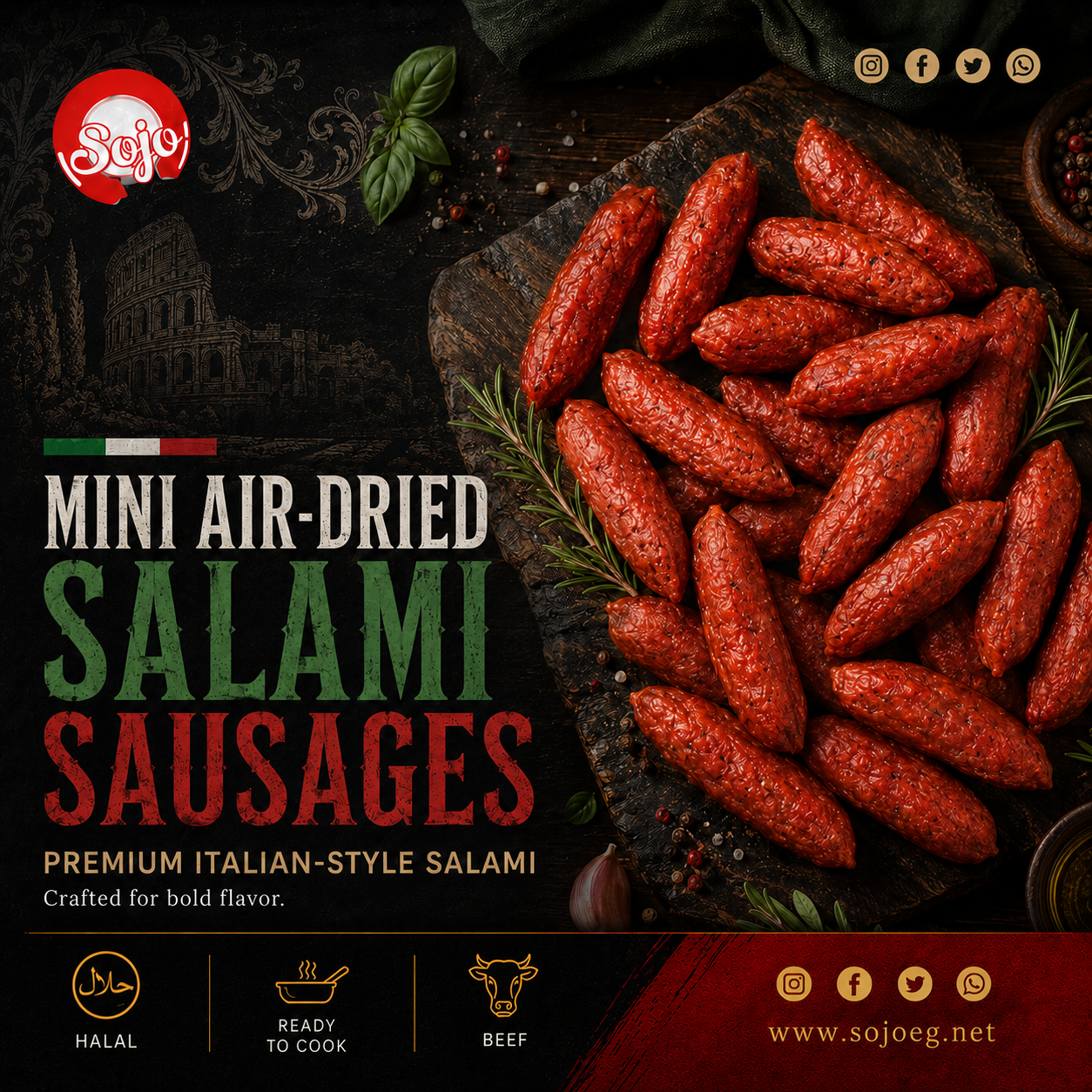Mini Air Dried Salami Sausages
