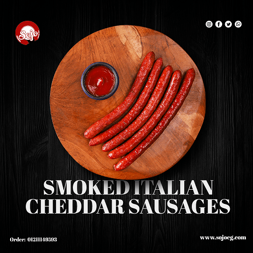 السجق الإيطالي المدخن بالشيدر Semi Cooked Items (Smoked) المنتجات غير تامة الطبخ (المدخنة) Smoked Italian Cheddar sausages