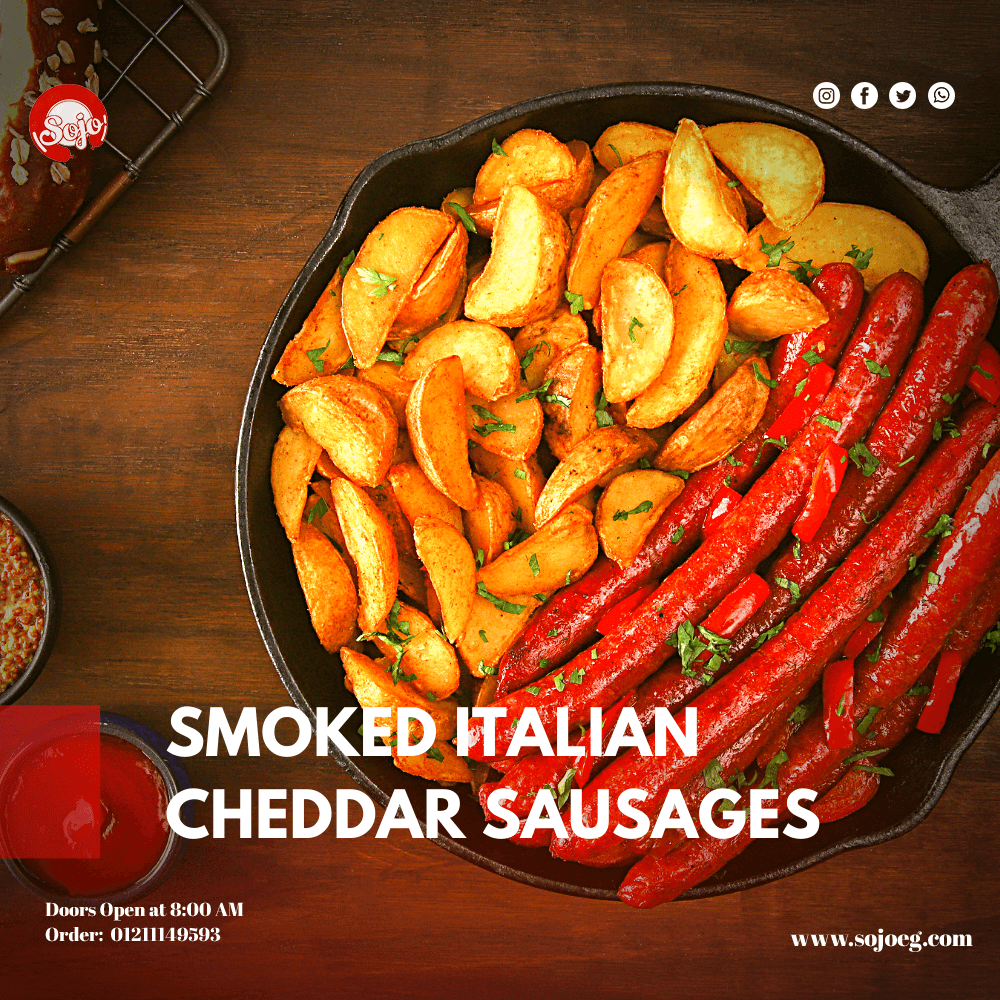 السجق الإيطالي المدخن بالشيدر Semi Cooked Items (Smoked) المنتجات غير تامة الطبخ (المدخنة) Smoked Italian Cheddar sausages 
