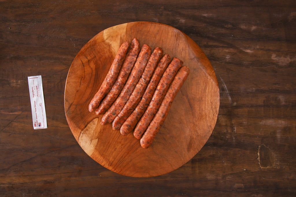 سجق تكساس بالشيدر والهالبينو Raw Items (No preservatives) المنتجات النيئة (خالية من المواد الحافظة) Cheddar Jalapeno Texas Sausages 