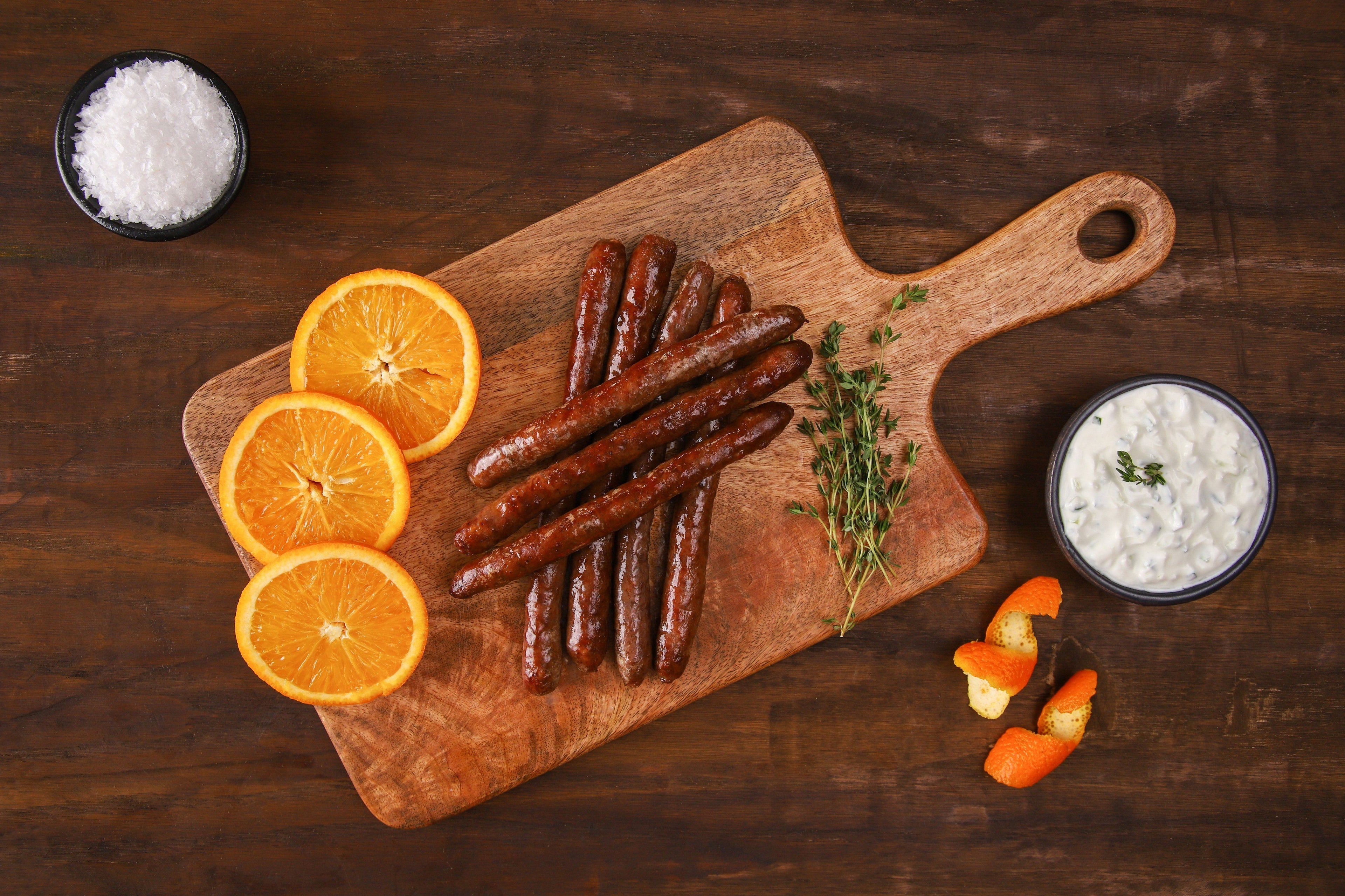 السجق اليوناني Raw Items (No preservatives) المنتجات النيئة (خالية من المواد الحافظة) Loukaniko Greek Sausages 